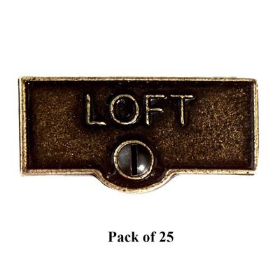 25 Switch Plate Tags LOFT Name Signs Labels Cast Brass | Renovator's Supply