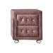 Benjara Rex 17 Inch Modern Nightstand, 2 Drawer, Crystal Handles, Pink Wood/Upholstered in Brown/Pink | 17 H x 16.5 W x 16.5 D in | Wayfair