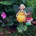 Arlmont & Co. Mion Secret Garden Buttercup Fairy w/ Raspberry Basket Statue Resin/Plastic in Green/Red/Yellow | 3.5 H x 2.75 W x 2.75 D in | Wayfair