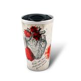 Surreal Entertainment Penny Dreadful Mugs | Penny Dreadful White Ceramic Blood Strain Travel Mug Ceramic in Black/Gray/Red | 7 H x 3.5 W in | Wayfair