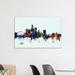 East Urban Home Des Moines, Iowa, USA on Blue by Michael Tompsett - Print on Canvas Canvas, Cotton in Black/Gray/White | 8 H x 12 W in | Wayfair