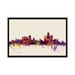 East Urban Home Skyline Series: Detroit, Michigan, USA on Beige Painting Print on Wrapped Canvas Canvas/Metal | 40 H x 60 W in | Wayfair