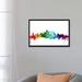 East Urban Home Rainbow Skyline Series: Philadelphia, Pennsylvania, USA Painting Print on Wrapped Canvas in Black/Blue/Green | Wayfair