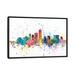 East Urban Home Rainbow Splash Skyline Series: Indianapolis, Indiana, USA Painting Print on Wrapped Canvas Canvas/Metal in Blue/Green/Pink | Wayfair