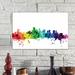 East Urban Home Rainbow Skyline Series: Boston, Massachusetts, USA Graphic Art on Wrapped Canvas Canvas, in Black/Blue/Green | Wayfair