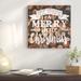 East Urban Home Merry Little Christmas Textual Art on Wrapped Canvas Canvas, Cotton in Brown/Orange/White | 12 H x 12 W x 1.5 D in | Wayfair