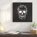 East Urban Home Spooky Cut Skull Graphic Art on Wrapped Canvas Canvas, Cotton in Black/Gray/White | 18 H x 18 W x 1.5 D in | Wayfair