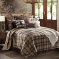 Loon Peak® Runyon Brown Green Cream Plaid Rustic Cabin Lodge Comforter Set Polyester/Polyfill/Microfiber in Brown/Green/White | King | Wayfair