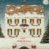 The Holiday Aisle® Merry Lil House Sq Merry Christmas by David Carter Brown - Wrapped Canvas Print Canvas | 30 H x 30 W x 1.25 D in | Wayfair