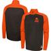 Men's New Era Brown Cleveland Browns Combine Authentic O-Line Raglan Half-Zip Jacket