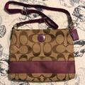 Coach Bags | Coach Cross Body Bag Purp/Tan | Color: Purple/Tan | Size: 12.5x10”