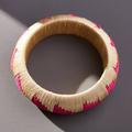 Anthropologie Jewelry | Anthropologie Woven Patterned Bangle Bracelet | Color: Cream/Pink | Size: Os