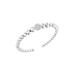 Women's Sterling Silver 1/6 Cttw Diamond Rondelle Graduated Ball Bead Cuff Bangle Bracelet by Haus of Brilliance in White
