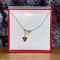 Disney Jewelry | Disney Mickey Mouse Small Crystal & Heart Gold Tone 16” Adjustable Necklace | Color: Gold | Size: 16” In