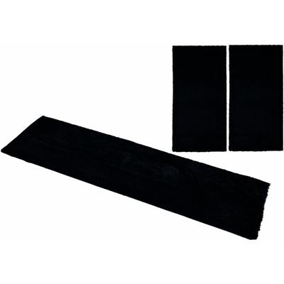 Bettumrandung MY HOME "Malin" Gr. 14, schwarz, H:43mm, Obermaterial: 100% Polyester, Bettumrandung, Hochflor, Shaggy, Uni-Farben, leichter glanz, Microfaser, Pflegeleicht Image