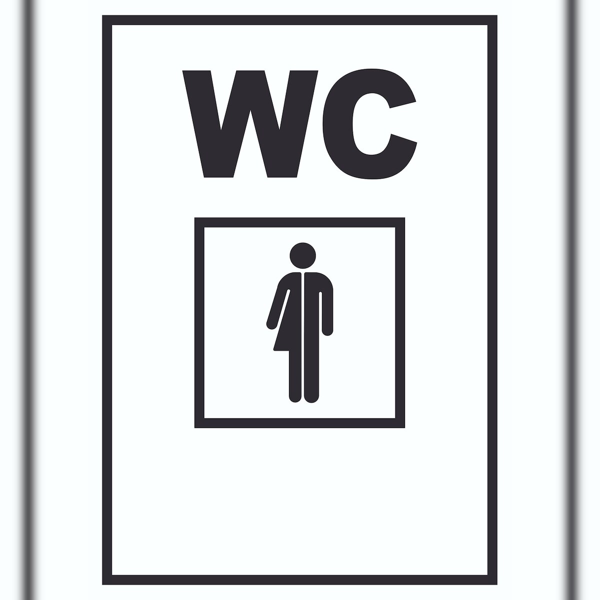 WC Mann und Frau Transgender Schild A1 Rückseite selbstklebend Image