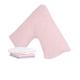Bedding Direct UK Superior Duck Feather V Shaped Pillow Natural Cotton Cover with Pink Pillowcase Back & Neck Support Cushion