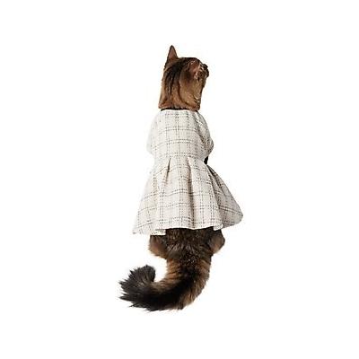 Frisco Tweed Weave Ruffle Skirt Dog & Cat Dress, X-Small