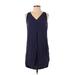 Old Navy Casual Dress - Shift V Neck Sleeveless: Blue Print Dresses - Women's Size Small