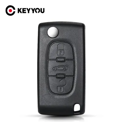 KEYYOU – Couvercle de clé télécommande pour Peugeot 407 coque à 3 boutons pour voiture 307 308 et