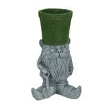 Moss Flocked Resin Garden Gnome Flower Pot Indoor/ Outdoor - 8.25 X 4.75 X 3.5 inches