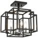 Z-Lite Titania 4 Light Semi Flush Mount in Black + Chrome