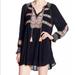 Free People Dresses | Freepeople Wind Willow Embroidered Tunic Dress | Color: Black/Pink | Size: Xs