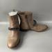 Coach Shoes | Coach Adella Light Tan Leather Chain Detail Ankle Boots, Size 7.5 B | Color: Cream/Tan | Size: 7.5