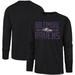 Men's '47 Black Baltimore Ravens Brand Wide Out Franklin Long Sleeve T-Shirt