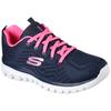 Sneaker SKECHERS "GRACEFUL - GET CONNECTED", Damen, Gr. 41, blau (navy, pink), Textil, sportlich, Schuhe, Freizeitschuh, Halbschuh, Schnürschuh in Schuhweite G (weit), Topseller