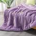 DOMDEC Luxury Flannel Fleece Comforter Plush Back - Machine Washable Bedding Blanket Textured Microfiber/Flannel in Indigo | Twin Comforter | Wayfair