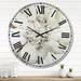 East Urban Home Indigold Gray Peonies III - Traditional wall clock Metal in White | Oversized | Wayfair B1EB08FEB7644F54B7399EF5C0B394D4
