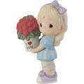 Precious Moments My Love For You Doll Statue Porcelain/Ceramic in Blue/Red | 6.1 H x 3.86 W x 4.53 D in | Wayfair 212001