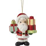 Precious Moments Loaded up w/ Christmas Cheer Annual Santa Bisque Porcelain Hanging Figurine Ornament /Porcelain in Red/White | Wayfair 221012