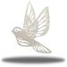 Riverside Designs LLC Floral Bird Garden Wall Décor Metal in Gray/White | 36 H x 36 W x 0.0125 D in | Wayfair FLB0005-7slvr36