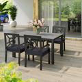 Kathy Ireland Homes and Gardens Madison Ave. 5 PC Aluminum/Concrete Rectangular Outdoor Dining Set Stone/Concrete | 60 W x 36 D in | Wayfair