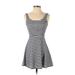 Divided by H&M Casual Dress - A-Line Scoop Neck Sleeveless: Blue Color Block Dresses - Women's Size 0