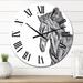 East Urban Home Portrait Of A Horse - Traditional wall clock Metal in Gray/White | Oversized | Wayfair 1547DBDE06C44ACFA0B765DE0FD17F34