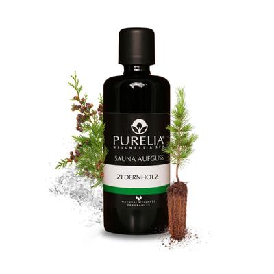 Saunaaufguss Konzentrat Zedernholz 100 ml natürlicher Sauna-aufguss - reine ätherische Öle - Purelia