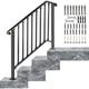 VEVOR Rampe d’escalier Piquet #3 Noire matte 3-4 de Traverses Main courante Elegance