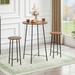 Modern 3-Piece Round Pub Dining Set with 2 Stools