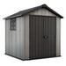 Keter Oakland 7 x 7.5 Foot Outdoor Garden Tool Storage Shed with Windows, Gray - 308