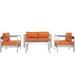 Shore 4-piece Outdoor Patio Aluminum Sectional Sofa Set