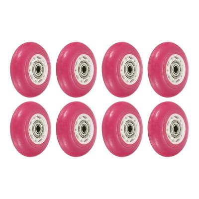 Inline Skate Wheels with Bearings 82A Skate Replacement, Pink 8pcs