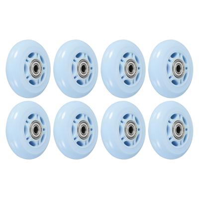 Inline Skate Wheels with Bearings 82A Skate Replacement, Blue 8pcs