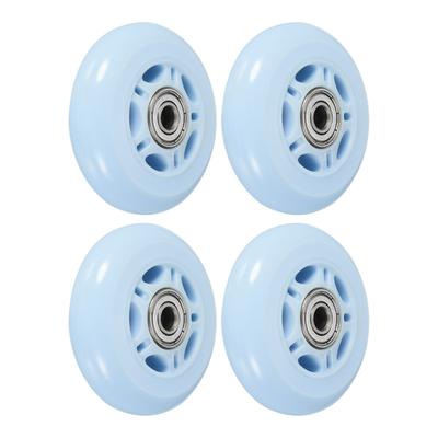 Inline Skate Wheels with Bearings 82A Skate Replacement, Blue 4pcs