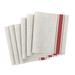 Woven Placemats Set of 6 Heat Resistant Place Mats Anti-slip PVC - Red+Beige