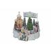 2 White Green LED Lighted Musical Holiday Village Tabletop Decors 8.5"