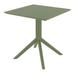 27.5" Olive Green Square Dining Table