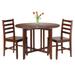 3-Pc Drop Leaf Table with Ladder-back Chairs, Walnut